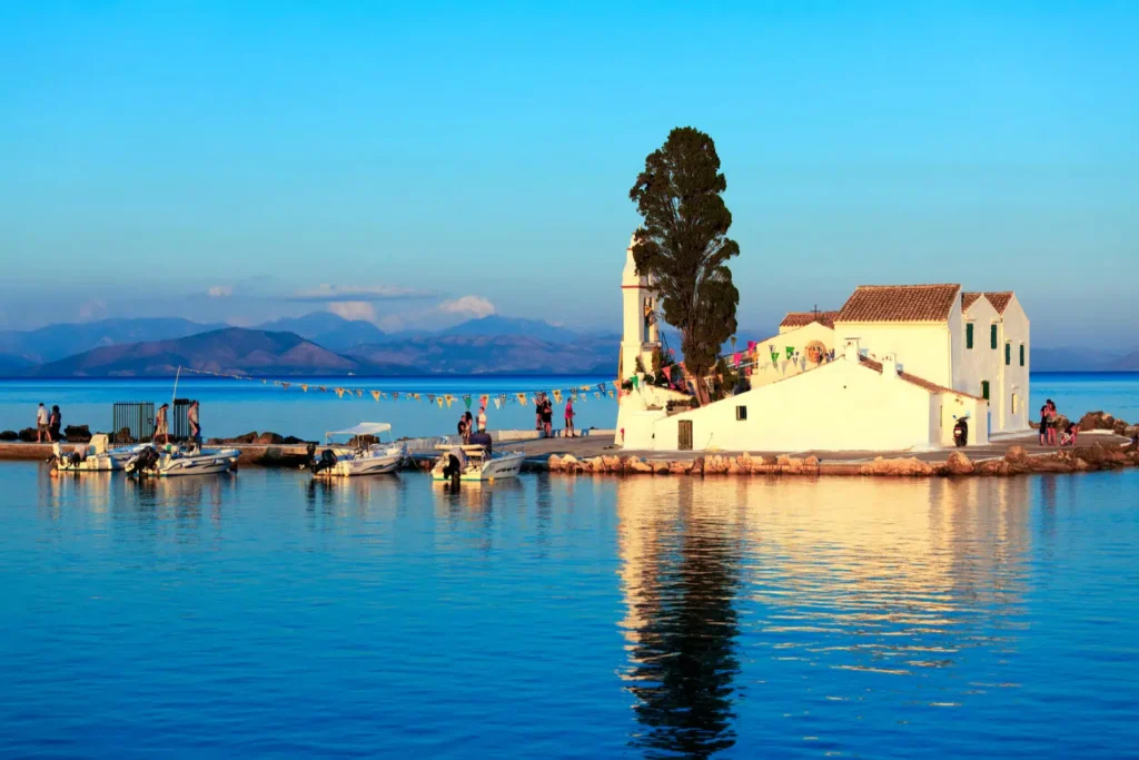 Panoramic Corfu island view used to present private sightseeing tours